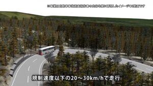 富士山を下るバスのイメージCG