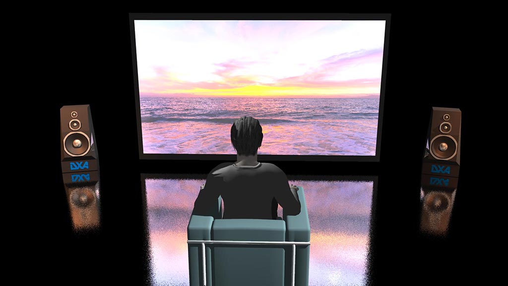 大画面高音質の展示映像