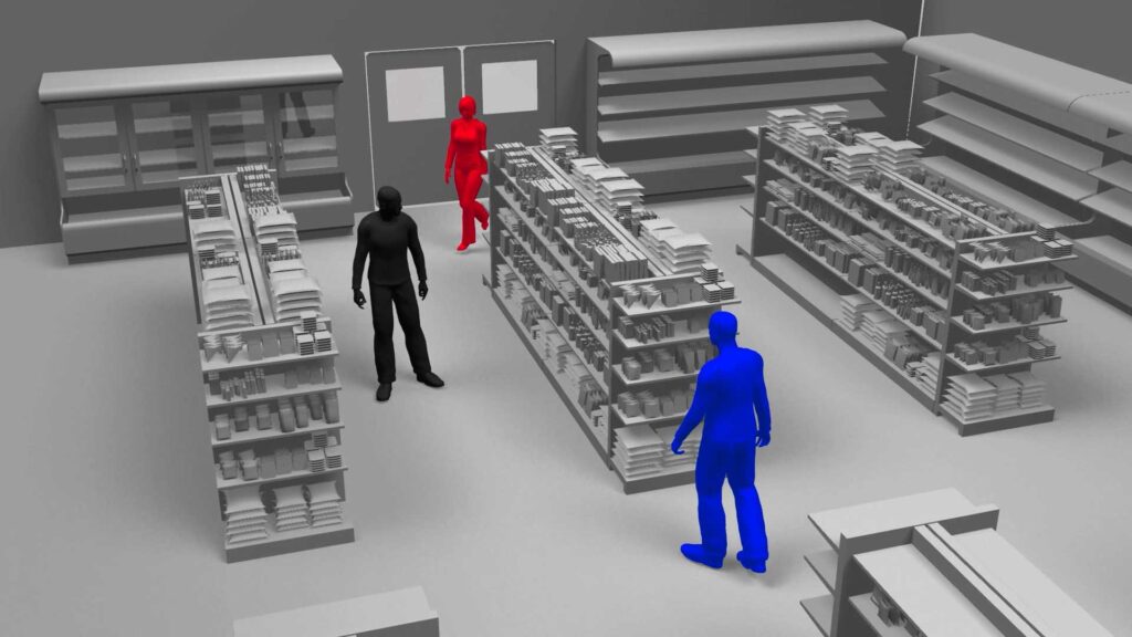 万引き現場手口再現CG